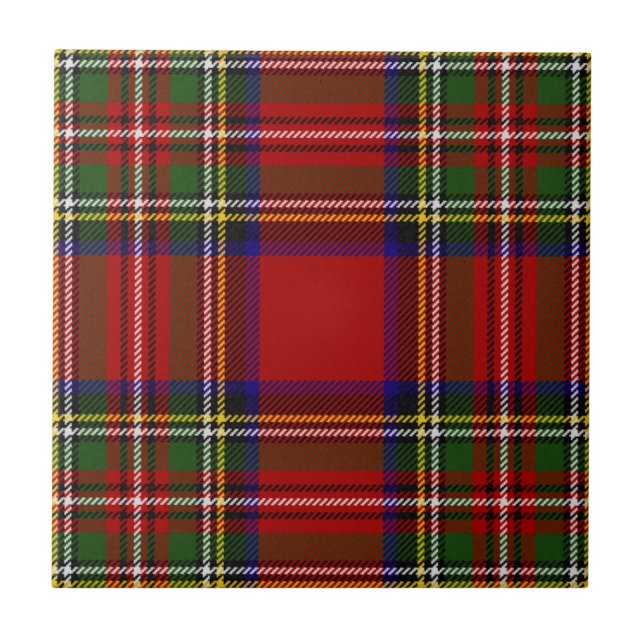 Royal Stewart Klan Tartan Plaid Mönster Kakelplatta (Framsidan)