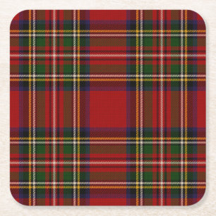 Royal Stewart Klan Tartan Play Underlägg Papper Kvadrat