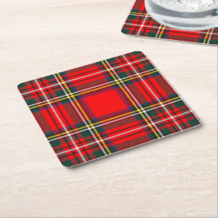 Royal Stewart Klan Tartan Play Underlägg Papper Kvadrat