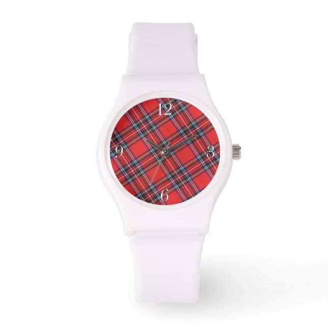 Royal Stewart Modern Scottish Highland Klan Tartan Armbandsur (Framsida)