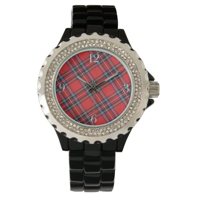 Royal Stewart Modern Scottish Highland Klan Tartan Armbandsur (Framsida)
