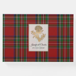 Royal Stewart Plaid Tistel Bröllopsgästbok Gästböcker