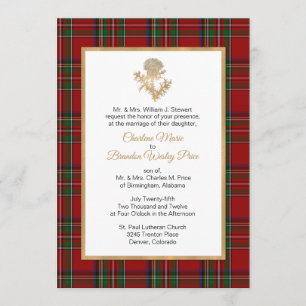 Royal Stewart Play Thistle Wedding bjudande Inbjudningar
