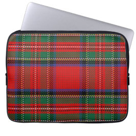 Royal Stewart red och grönt Scots tartan mönster Laptop Fodral