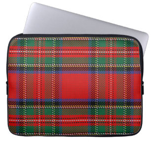 Royal Stewart red och grönt Scots tartan mönster Laptop Fodral