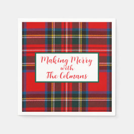 Royal Stewart Red Plaid MAKING MERRY Pappersservett