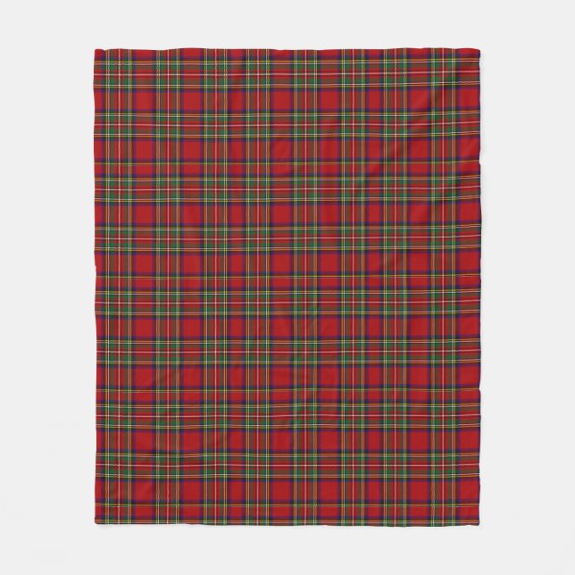 Royal Stewart Röd Tartan Rutmönster Fleecefilt (Framsidan)