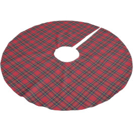 Royal Stewart Scottish Tartan Julgransmatta Borstad Polyester