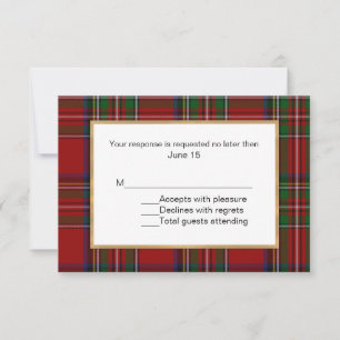Royal Stewart Tartan-Bröllop OSA-kort OSA Kort