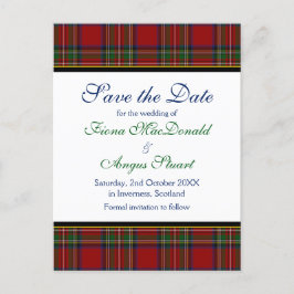 Royal Stewart Tartan Bröllop Spara ett vykort