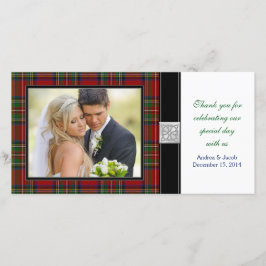 Royal Stewart Tartan Bröllop Tack fotokort