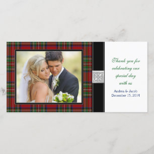 Royal Stewart Tartan Bröllop Tack fotokort