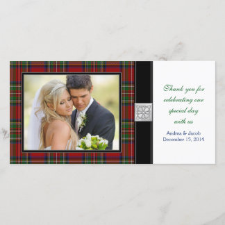 Royal Stewart Tartan Bröllop Tack fotokort Kort