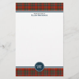 Royal Stewart Tartan Classic Red Play Monogram Brevpapper