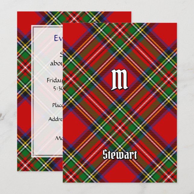Royal Stewart Tartan Inbjudningar (Fram/baksida)