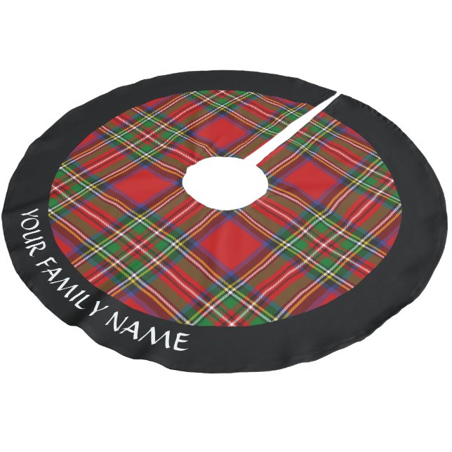 Royal Stewart Tartan Julgransmatta Borstad Polyester (Vinklad)