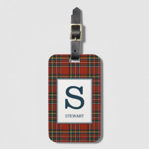 Royal Stewart Tartan Monogrammed Bagagebricka