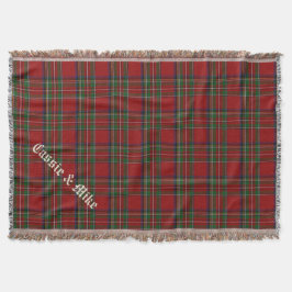 Royal Stewart Tartan Play Anpassningsbar Throw Bla Mysfilt