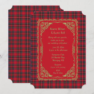 Royal Stewart Tartan Play Bröllop Inbjudningar