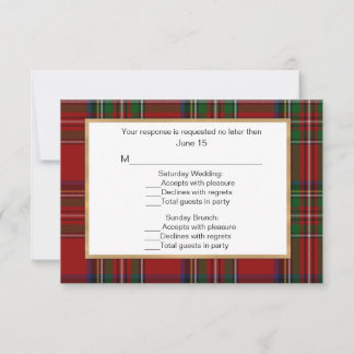 Royal Stewart Tartan Play Bröllop Multi OSA kort