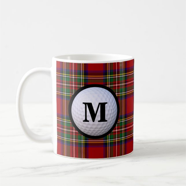 Royal Stewart Tartan Play Scottish Klan Monogram Kaffemugg (Vänster)