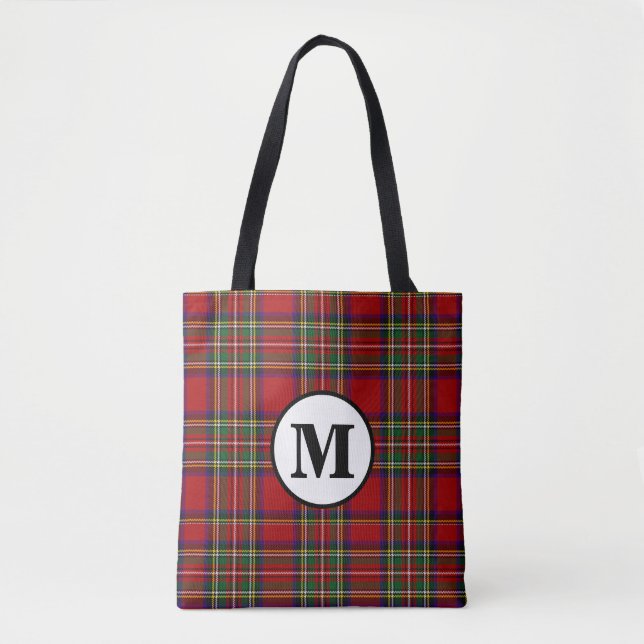 Royal Stewart Tartan Play Scottish Klan Monogram Tygkasse (Framsida)