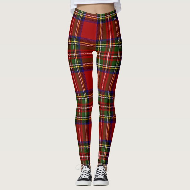 Royal Stewart Tartan Play Scottish Mönster Leggings (Framsida)