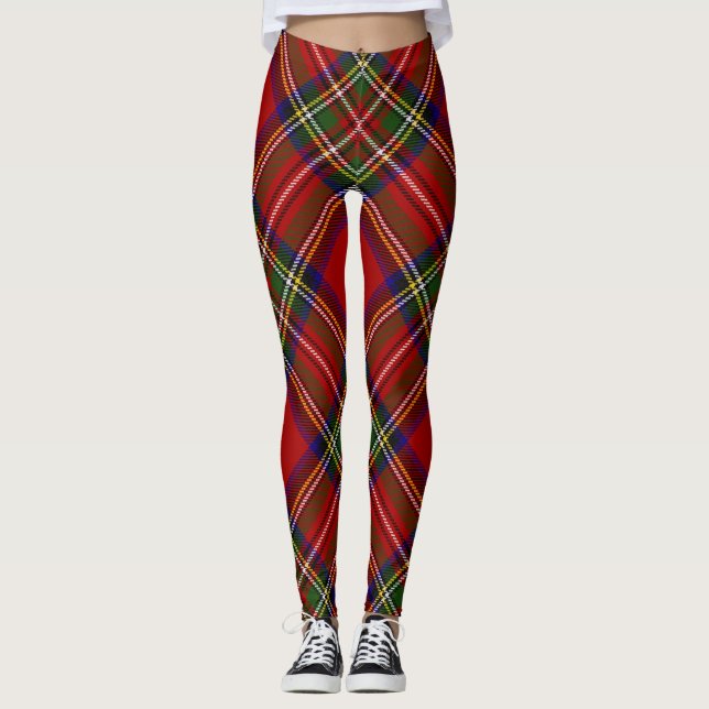 Royal Stewart Tartan Play Scottish Mönster Leggings (Framsida)