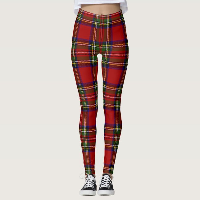 Royal Stewart Tartan Play Scottish Mönster Leggings (Framsida)
