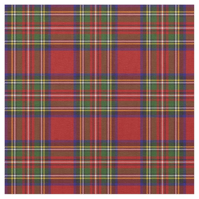 Royal Stewart Tartan Play Scottish Mönster Tyg (Närbild)