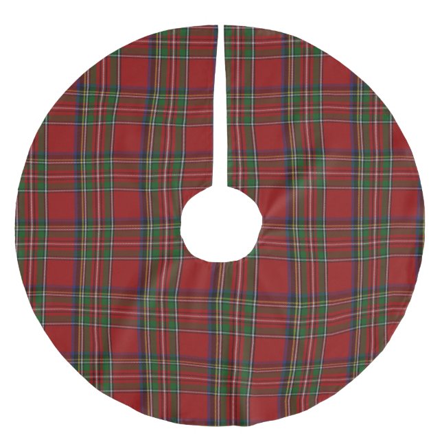 Royal Stewart Tartan Play Träd Skirt Julgransmatta Borstad Polyester (Framsidan)