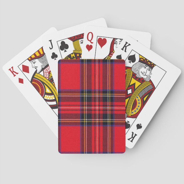 Royal Stewart tartan red black plaid Spelkort (Baksidan)