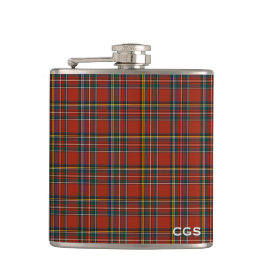 Royal Stewart Tartan Red Scottish Plade Monogram Fickplunta