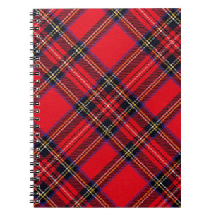Royal Stewart tartan röd svart pläd Anteckningsbok Med Spiral