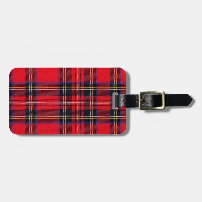 Royal Stewart tartan röd svart pläd Bagagebricka (Horisontell Framsida)