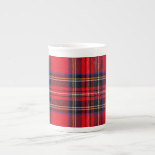 Royal Stewart tartan röd svart pläd Benporslin Mugg