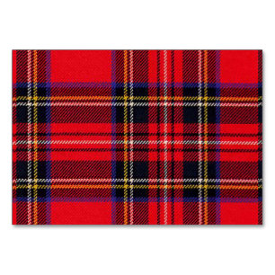 Royal Stewart tartan röd svart pläd Bordsnummer