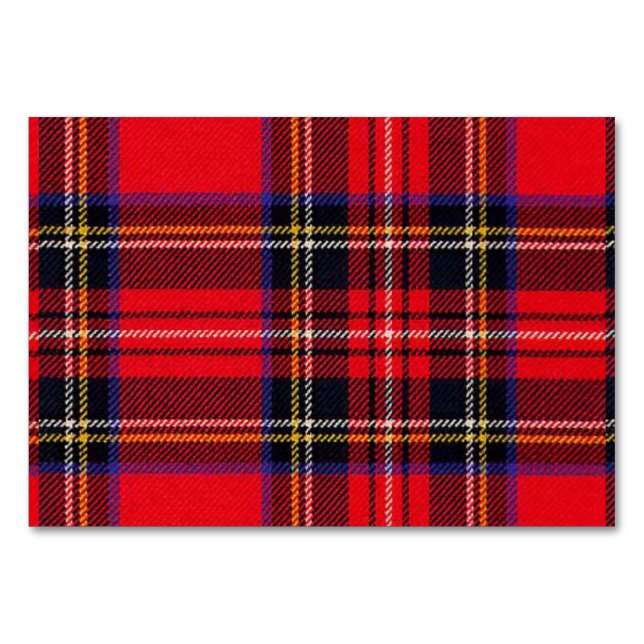 Royal Stewart tartan röd svart pläd Bordsnummer (Framsidan)