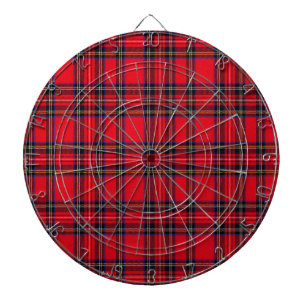 Royal Stewart tartan röd svart pläd Darttavla