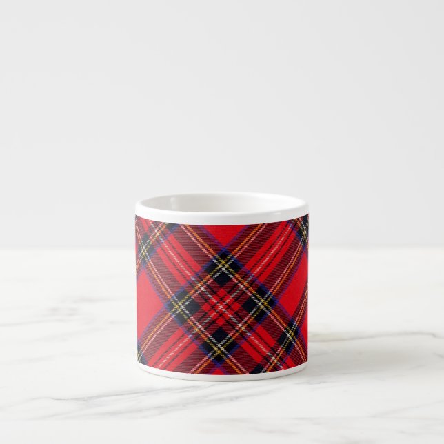 Royal Stewart tartan röd svart pläd Espressomugg (Framsidan)