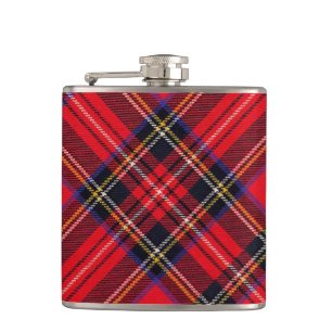 Royal Stewart tartan röd svart pläd Fickplunta