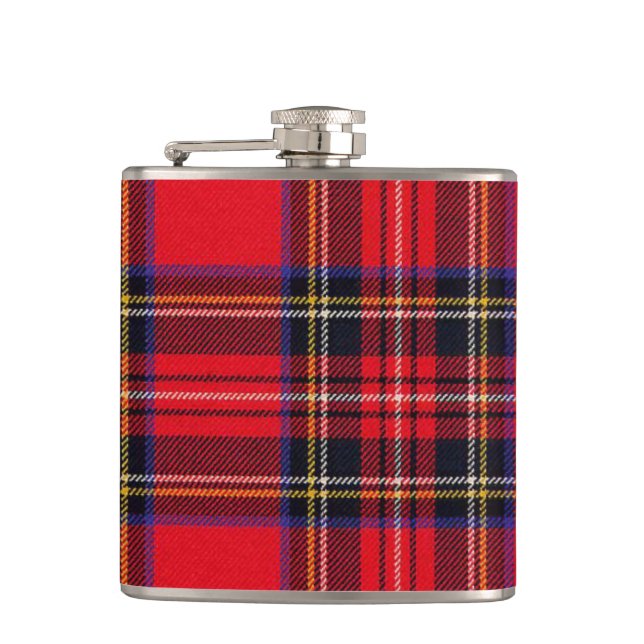 Royal Stewart tartan röd svart pläd Fickplunta (Framsidan)