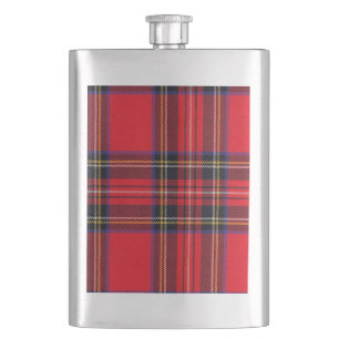 Royal Stewart tartan röd svart pläd Fickplunta