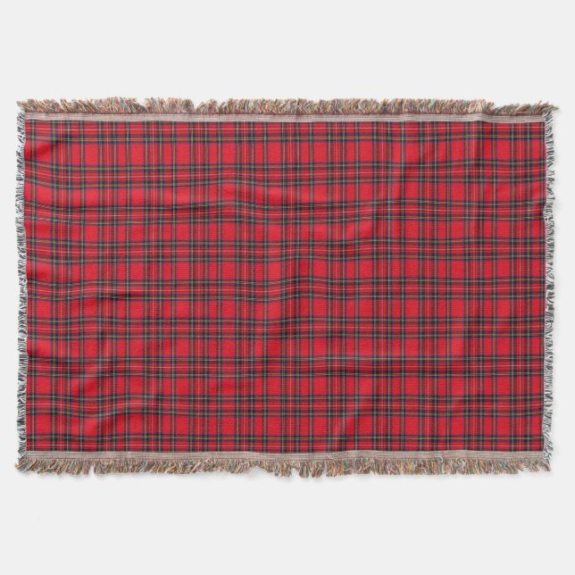 Royal Stewart tartan röd svart pläd Filt (Framsidan)