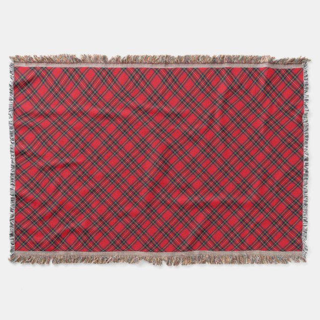 Royal Stewart tartan röd svart pläd Filt (Framsidan)