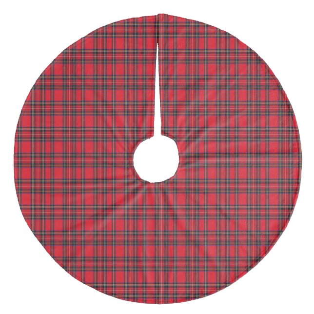Royal Stewart tartan röd svart pläd Julgransmatta Fleece (Framsidan)