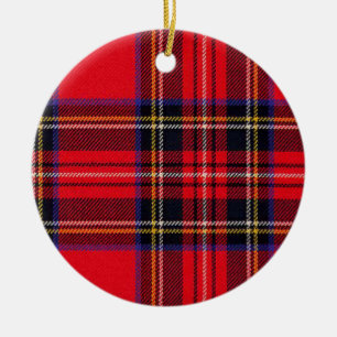 Royal Stewart tartan röd svart pläd Julgransprydnad Keramik
