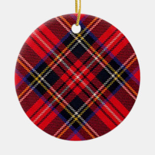 Royal Stewart tartan röd svart pläd Julgransprydnad Keramik