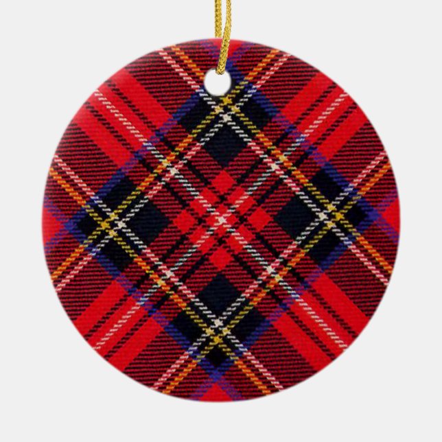 Royal Stewart tartan röd svart pläd Julgransprydnad Keramik (Framsidan)