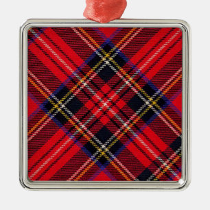 Royal Stewart tartan röd svart pläd Julgransprydnad Metall